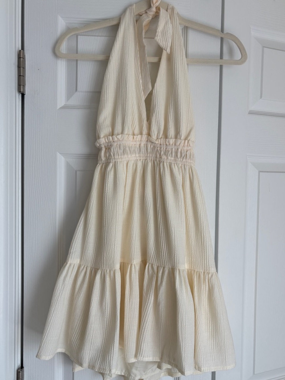 NWT Cream Halter Mini Dress